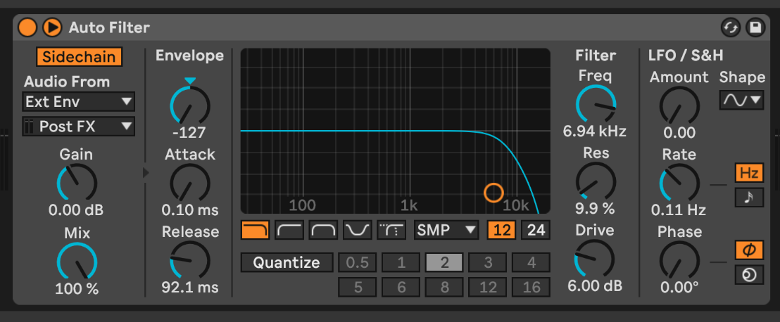 Auto Filter using TransD external envelope as sidechain