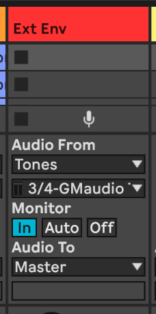 TransD external envelope routed to an audio track